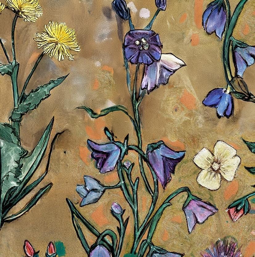 Framed British Art, Wildflowers Poster, Botanical Print, UK Heritage Nature Painting, Handdrawn Floral Illustration