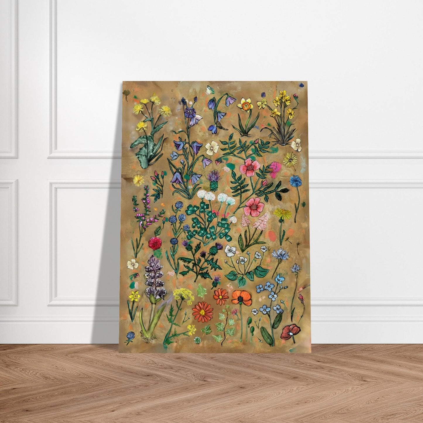 Handdrawn Wildflowers Poster - Floral Wall Decor for England, Scotland, Wales & Ireland