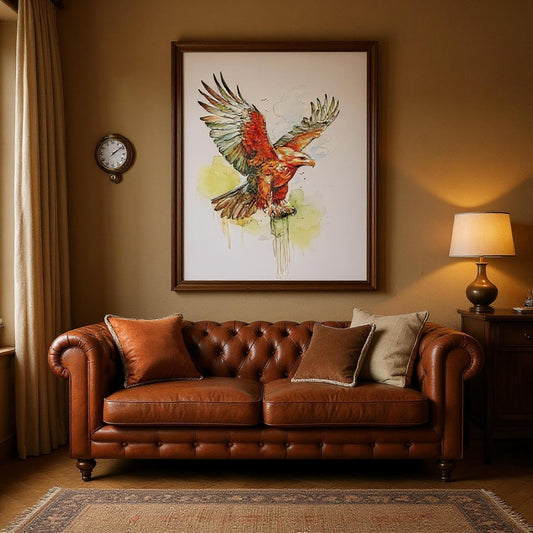 Golden Eagle Framed Art, British Heritage, UK Home Decor, Wildlife Painting, Nature Wall Hanging, High-Quality Print