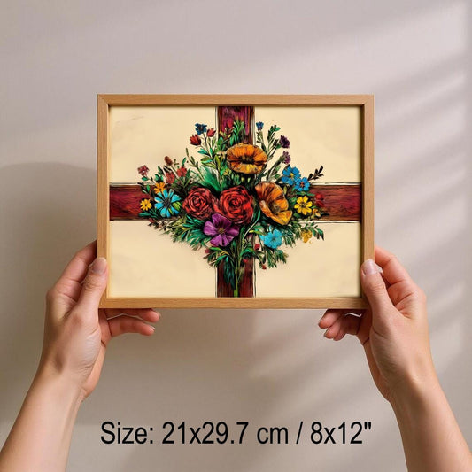 Framed English Flag Art - Hand Drawn Art - Raise the Colours | The national flag of England, Saint George's Cross - UK Heritage Art