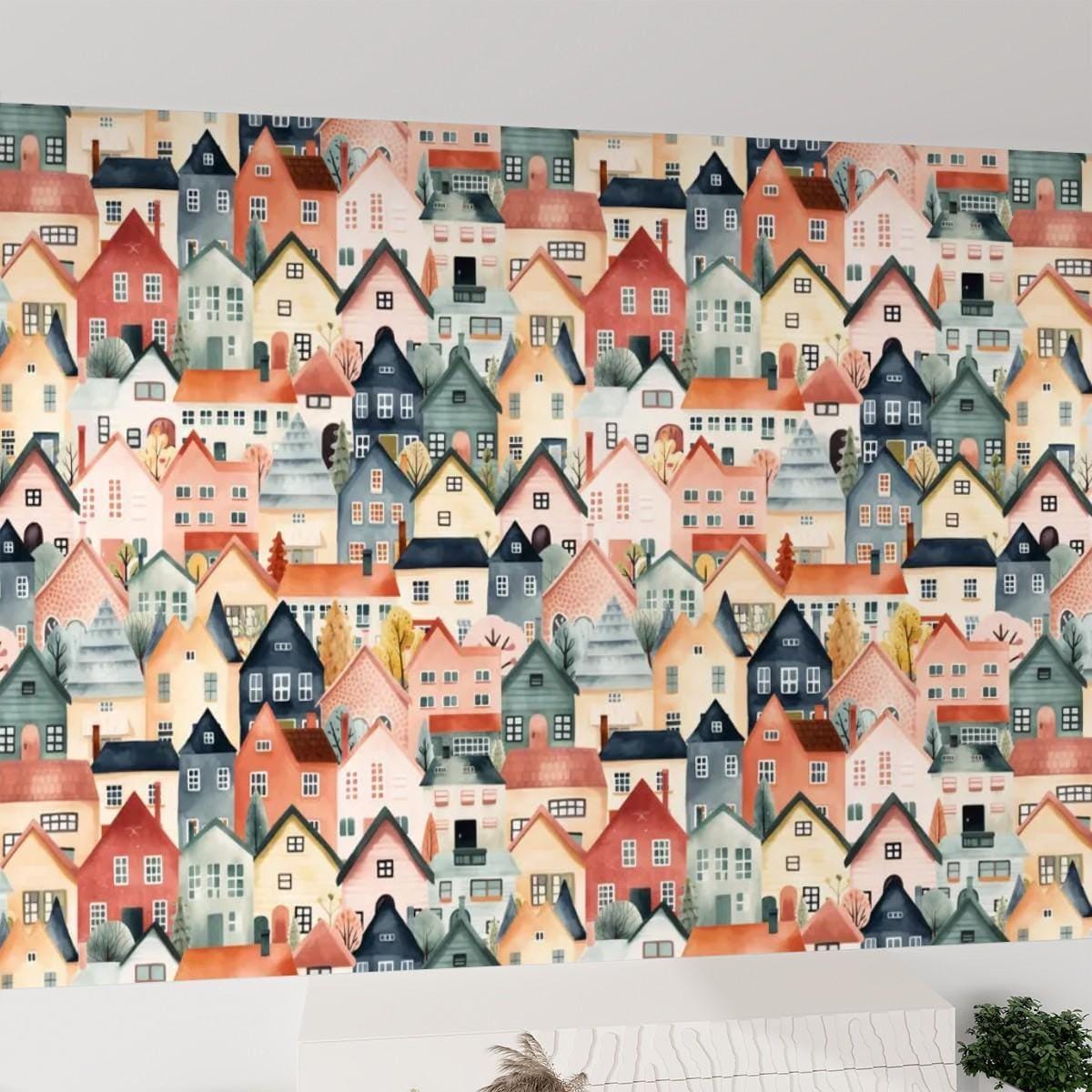 Canvas Wallpaper British Homes - Self Adhesive Wallpaper for England, Scotland, Wales & Ireland