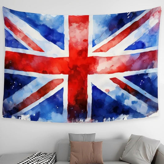 XL Wall Tapestry, Hand Drawn Union Jack Flag Design - Flag of the UK, Raise the Colours | 90"x60" / 228x152 cm
