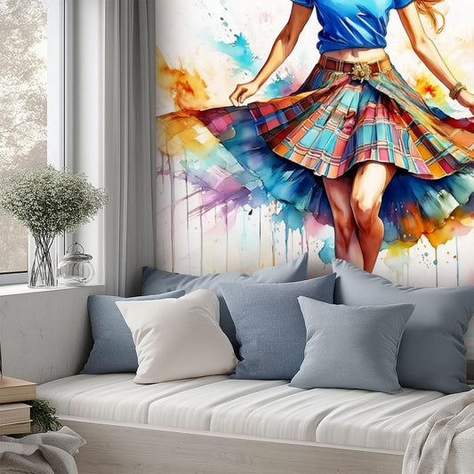 Canvas  Wallpaper Mural Scottish Country Dancer - Self Adhesive - 60"x50" / 152.0 cm x 127.0 cm