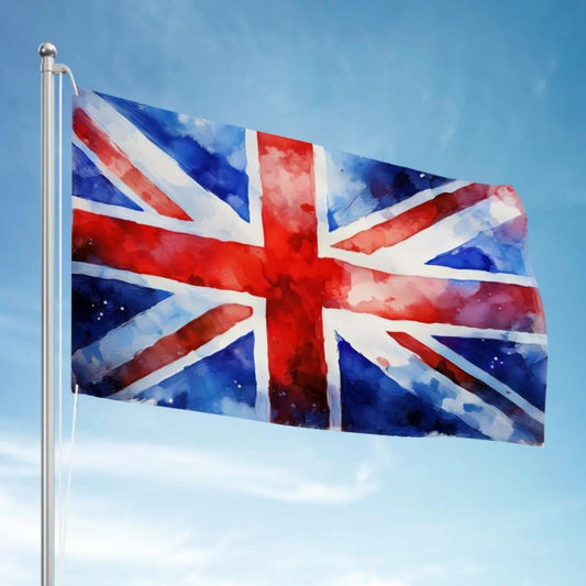 XL Heavy-duty, Handdrawn Union Jack Flag Design, Three-Layer Outdoor flag of the UK. Double Sided. 96"x60"/ 244x152 cm | Raise the Colours