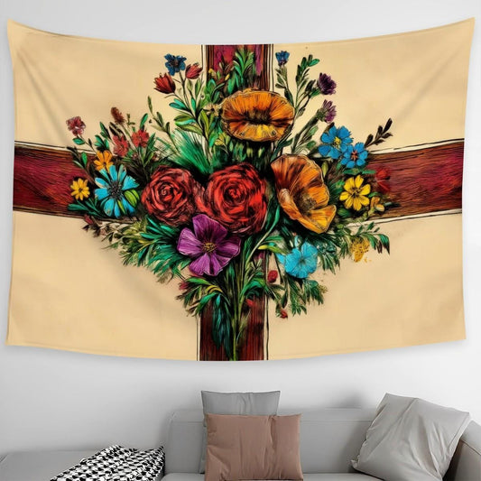 XL Wall Tapestry, Hand Drawn English Flag Design - Raise the Colours - Flag of England, Saint George's Cross | 90"x60" / 228x152 cm