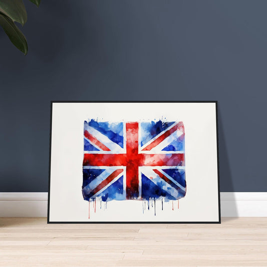 Union Jack Painting, UK Heritage Art, British Home Decor, Framed Flag Print, English National Symbol