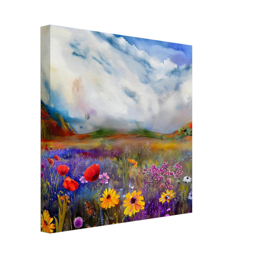 Colors of the UK Canvas Art, Flower Painting, Botanical Print, Heritage Wall Decor, Nature Illustration, Vibrant Landscape