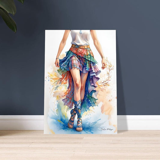 Art Print Scottish Country Dancer In A Tartan Skirt wall artArt Print &quot;Scottish Country Dancer in a Tartan Skirt&quot; 4 | Tartan Girlies Collection