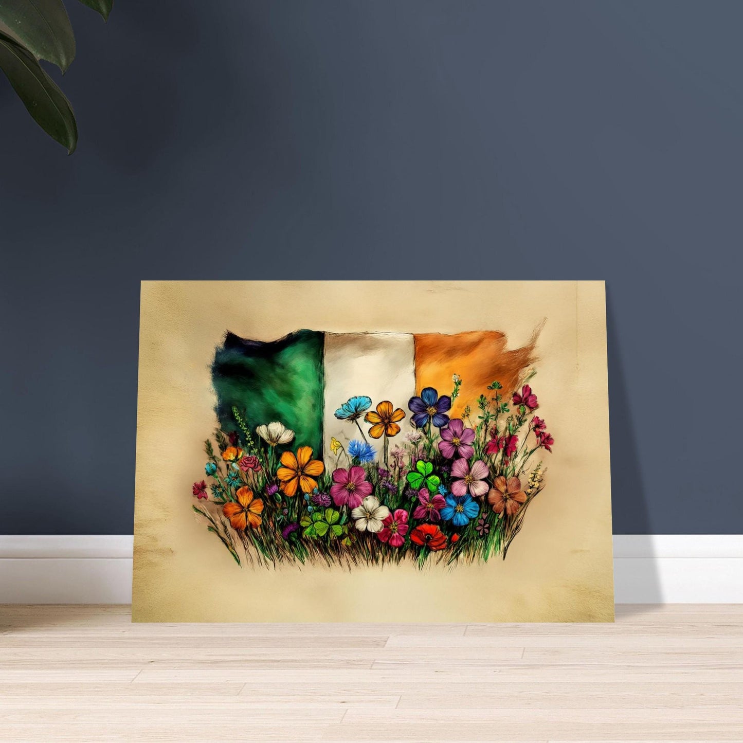 Irish Flag Art Poster – Hand Drawn Matte Paper Print – Raise the Colours Design