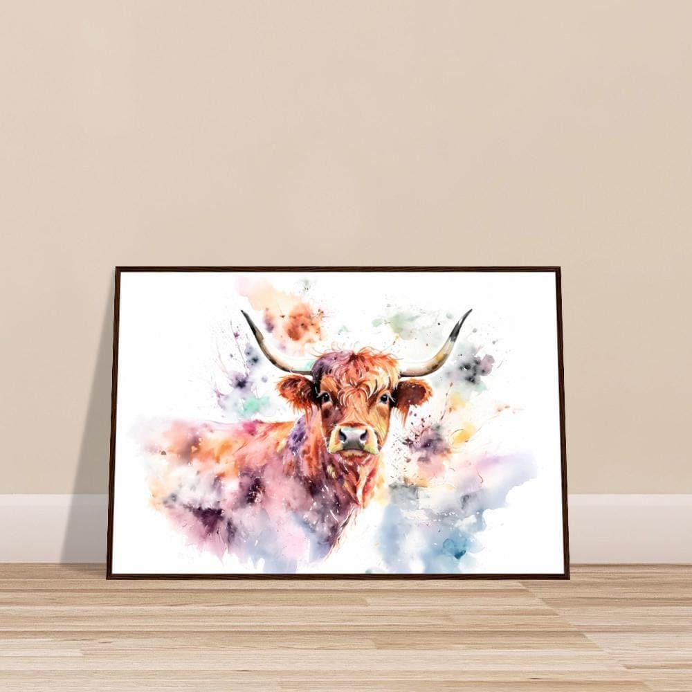 Wooden Framed Art Print &quot;Hairy Cow&quot; | Farmhouse Style Collection