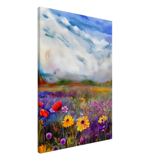 Colors of the UK Canvas Art, Flower Painting, Botanical Print, Heritage Wall Decor, Nature Illustration, Vibrant Landscape