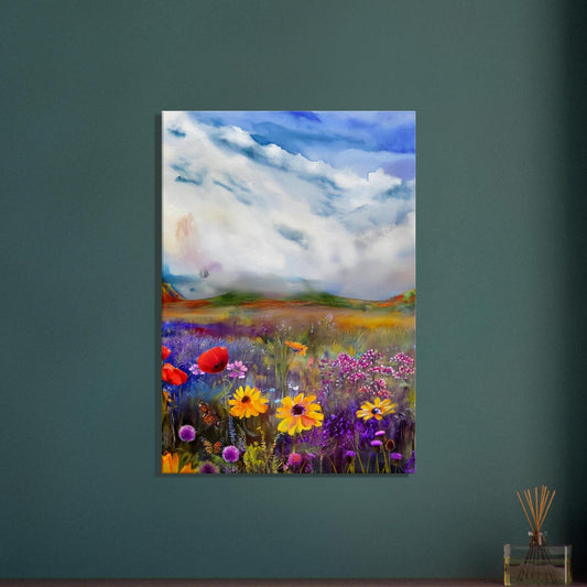Colors of the UK Canvas Art, Flower Painting, Botanical Print, Heritage Wall Decor, Nature Illustration, Vibrant Landscape