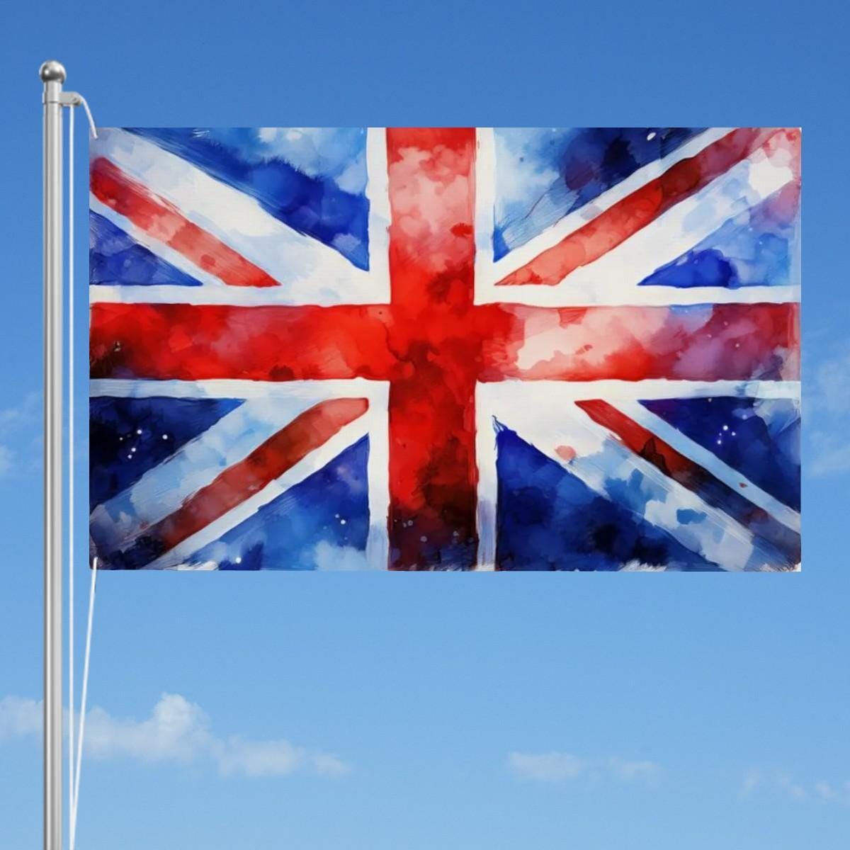 XL Heavy-duty, Handdrawn Union Jack Flag Design, Three-Layer Outdoor flag of the UK. Double Sided. 96"x60"/ 244x152 cm | Raise the Colours