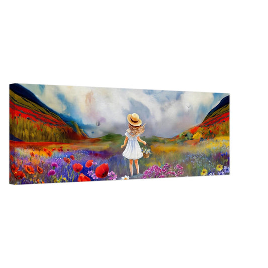 Colors of the UK: Flower Girl Canvas Art, Flower Painting, Botanical Print, Heritage Wall Decor, Nature Illustration, Vibrant Landscape