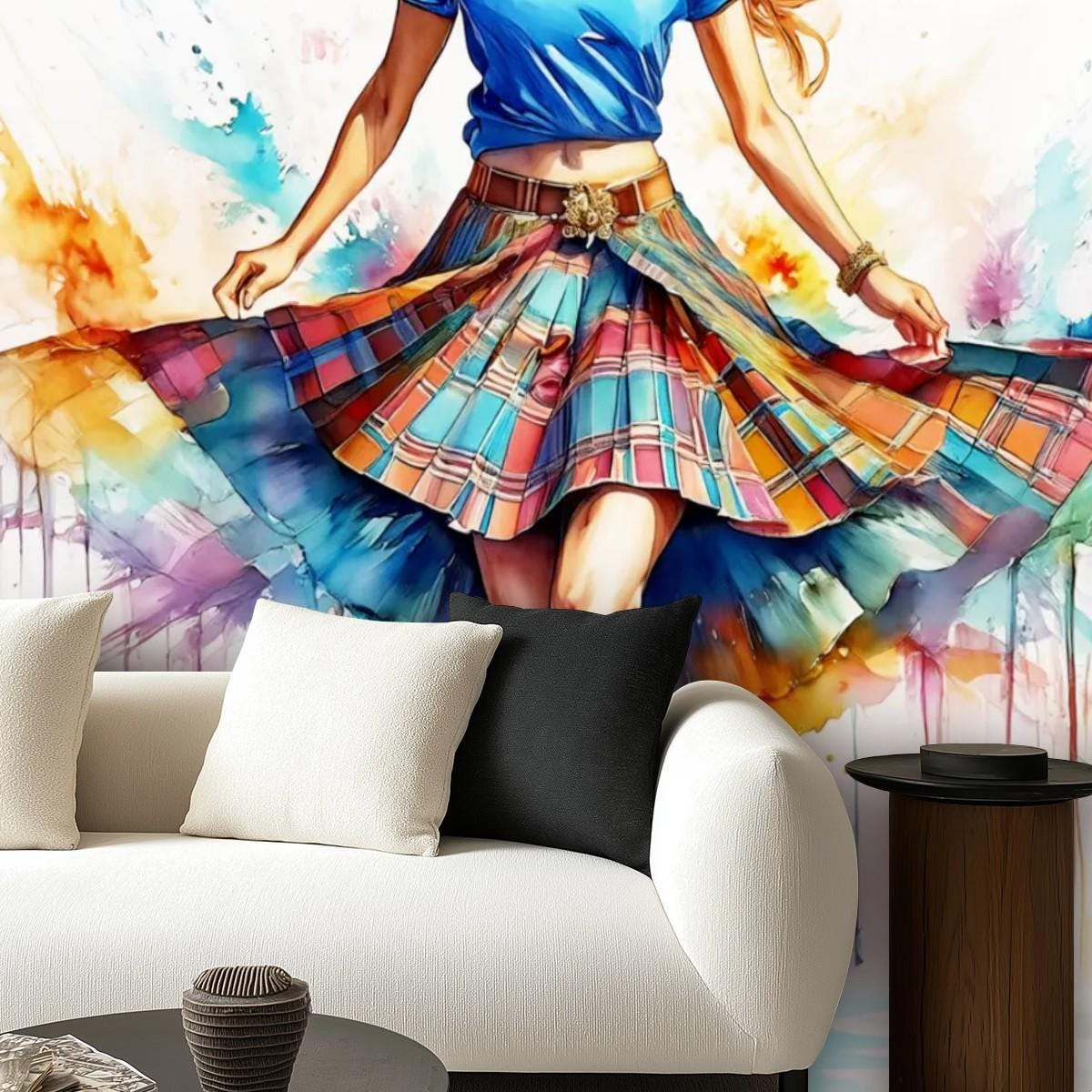 Canvas  Wallpaper Mural Scottish Country Dancer - Self Adhesive - 60"x50" / 152.0 cm x 127.0 cm