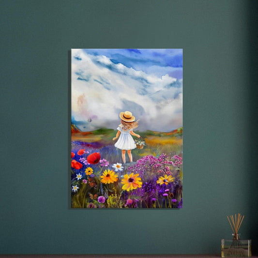 Colors of the UK: Flower Girl Canvas Art, Flower Painting, Botanical Print, Heritage Wall Decor, Nature Illustration, Vibrant Landscape