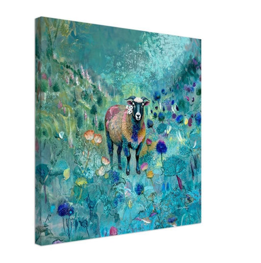Blackface Sheep Canvas, Highland Art, Sheep Painting, Rustic Scottish Landscape Wall Art, Farmhouse Gift, Museum Quality Print