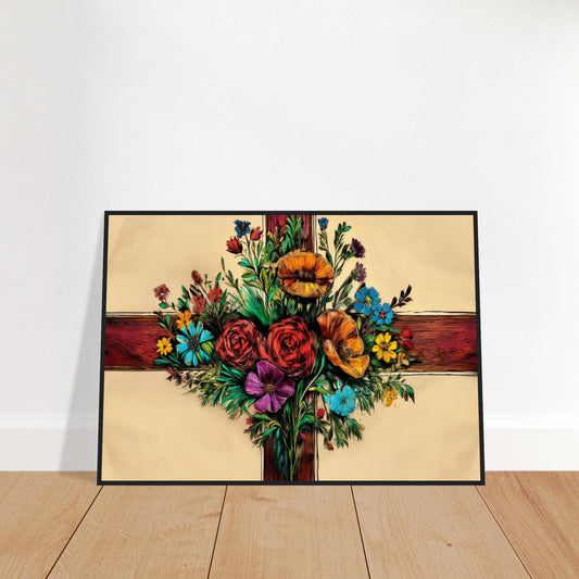 Framed English Flag Art - Hand Drawn Art - Raise the Colours | The national flag of England, Saint George's Cross - UK Heritage Art