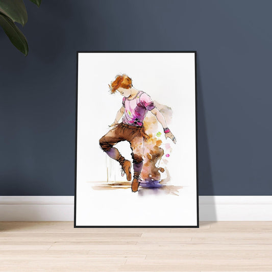 Irish Boy Line Dancing Print, British Heritage Wall Art, UK Home Decor, Celtic Culture Painting, Framed Irish Artwork Gift