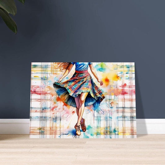 Art Print &quot;Scottish Country Dancer in a Tartan Skirt&quot; 3 | Tartan Girlies Collection